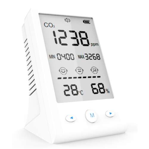 Levenhuk Wezzer Air MC10 CO2-érzékelő, beltéri levegőminőség-érzékelő, széndioxid-érzékelő, hőmérő és páratartalom-mérő