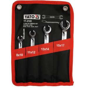 Yato YT-0143 Flare Nut Wrench Set, 4 piece wrench set with sizes 8x10, 11x12, 13x14, 15x17 - Tool Set
