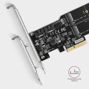 Placa Axagon PCES-SA4M2 PCIe cu suporturi standard și cu profil redus - AXAGON Carduri PCI