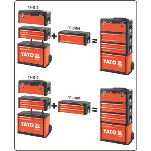 YATO Modular Tool Cart System with Optional Middle Modules