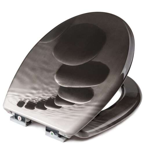 SmileHOME by Pepita sötétszürke WC ülőke lassú záródással és kavics mintával