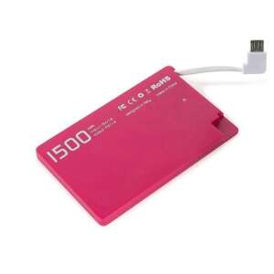 Tucano Ultra Slim Powerbank 1500mAh, rózsaszín, micro USB kábellel - Külső akkumulátor & Powerbank
