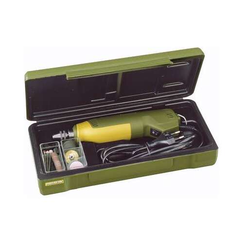PROXXON Micromot FBS 240/E forgószerszám készlet, 230V, 100W, 43 tartozékkal, ideális fúráshoz, csiszoláshoz, polírozáshoz, keféléshez, sorjázáshoz, gravírozáshoz és vágáshoz