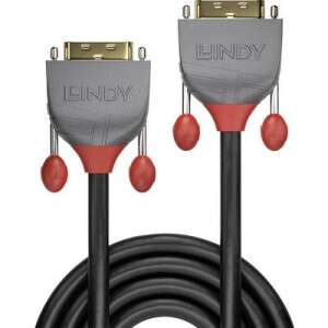 Cablu Lindy DVI-D Dual Link, negru, conectori placati cu aur de 24K - Cabluri DVI