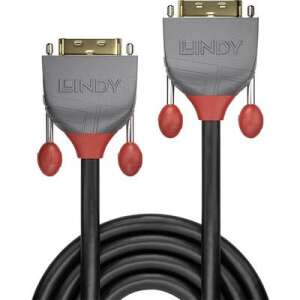 Cablu DVI Lindy, 0,5 m, negru, dual link, 24+1 pini, rezoluție 2560x1600 - Cabluri DVI
