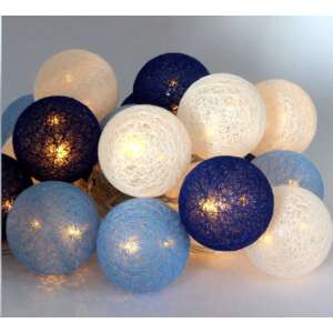 LED Guľová svetelná reťaz - 3m - 20 modrých a bielych gúľ - Iris