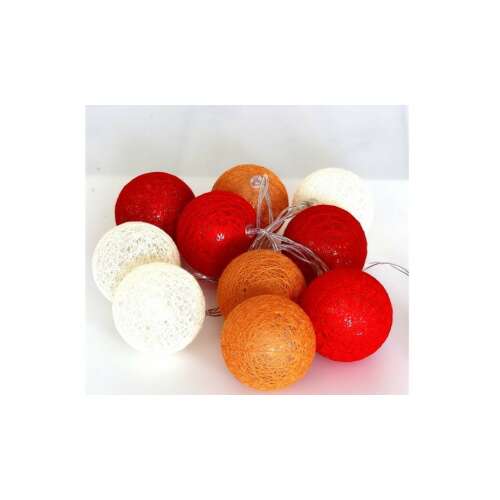 Iris USB LED Sphere String Light 1,5 m - červená/oranžová/teplá biela