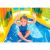 Child sitting in the Intex Dinosaur Play Center inflatable pool under waterfall