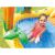 Child playing in the Intex Dinosaur Play Center inflatable pool with palm tree sprinkler