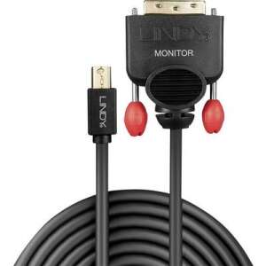 Кабел LINDY Mini DisplayPort към DVI-D, 2m, черен - Преобразувател на DisplayPort