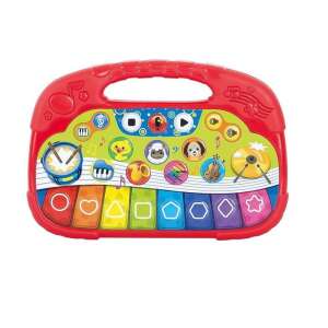 Playgo Animal Orchestra Keyboard, rotes Musikspielzeug für Babys und Kleinkinder, mit Klaviertasten, Tiergeräuschen und Formen - Musikinstrumente zum Spielen