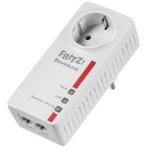 AVM FRITZ!Powerline 1220E Powerline adapter, fehér, 2 LAN port, beépített konnektor - AVM