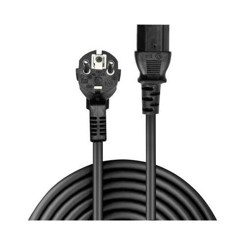 Lindy 3m IEC Stromkabel mit europäischem Stecker und C13-Stecker, schwarz