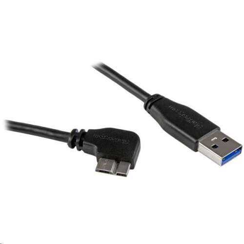 StarTech.com USB A - Micro USB kábel, fekete, 50cm, derékszögű