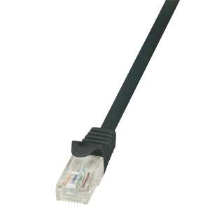 LogiLink UTP kabel patchowy CAT5e 0.25m czarny (CP1013U), czarny kabel sieciowy, kabel ethernet, złącze RJ45 - Logilink