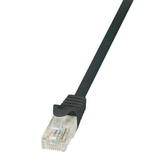 LogiLink UTP patch cable CAT5e 0.25m black (CP1013U), black network cable, ethernet cable, RJ45 connector