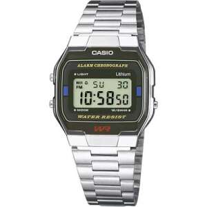 Casio Chronograph Uhr A163WA-1QES (H x B x T) 36,8 x 33 x 9,1 mm Silber Gehäusematerial=Metallstahl Armbandmaterial=Metallstahl 71355425 Uhren für Herren