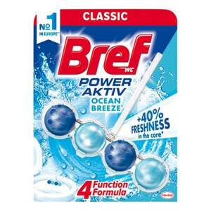 Bref Power Aktiv Ocean Breeze WC frissítő, 4 funkciójú formula, akasztós WC tisztító - WC illatosító