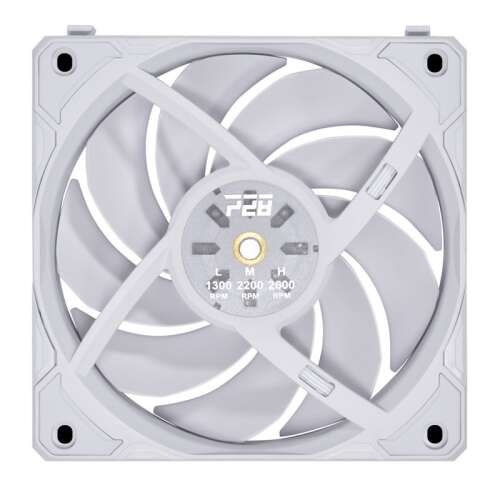 Lian Li Uni Fan P28 120mm PWM fan, white, front view