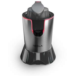 Tesla CJ301BX citrus press, stainless steel and black, front view - Juicer and Press