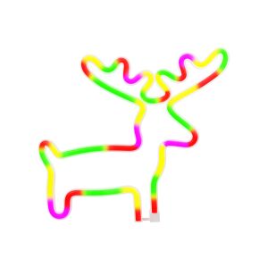 Forever Renifer Neon na białym tle, dekoracja świąteczna - Boże Narodzenie