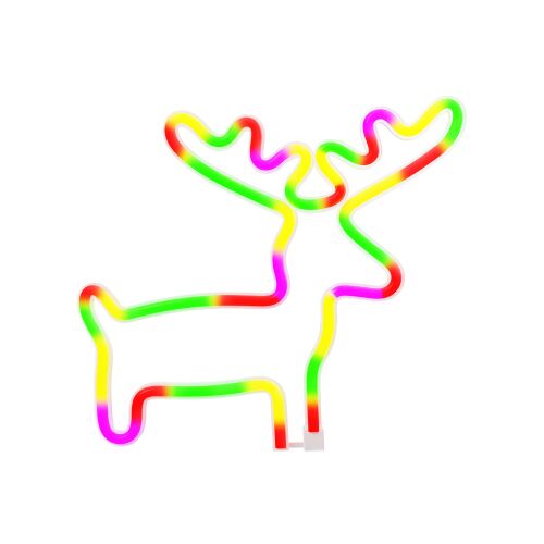 Forever Renifer Neon na białym tle, dekoracja świąteczna