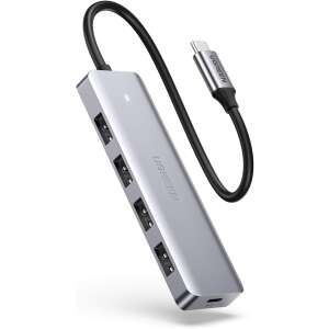 Ugreen 70336 USB Type-C Hub с 4 порта, изглед под ъгъл - Ugreen