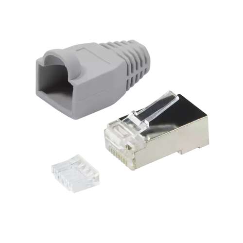 LogiLink RJ45 UTP Cat6 tienený konektor, sivý, 100 kusov