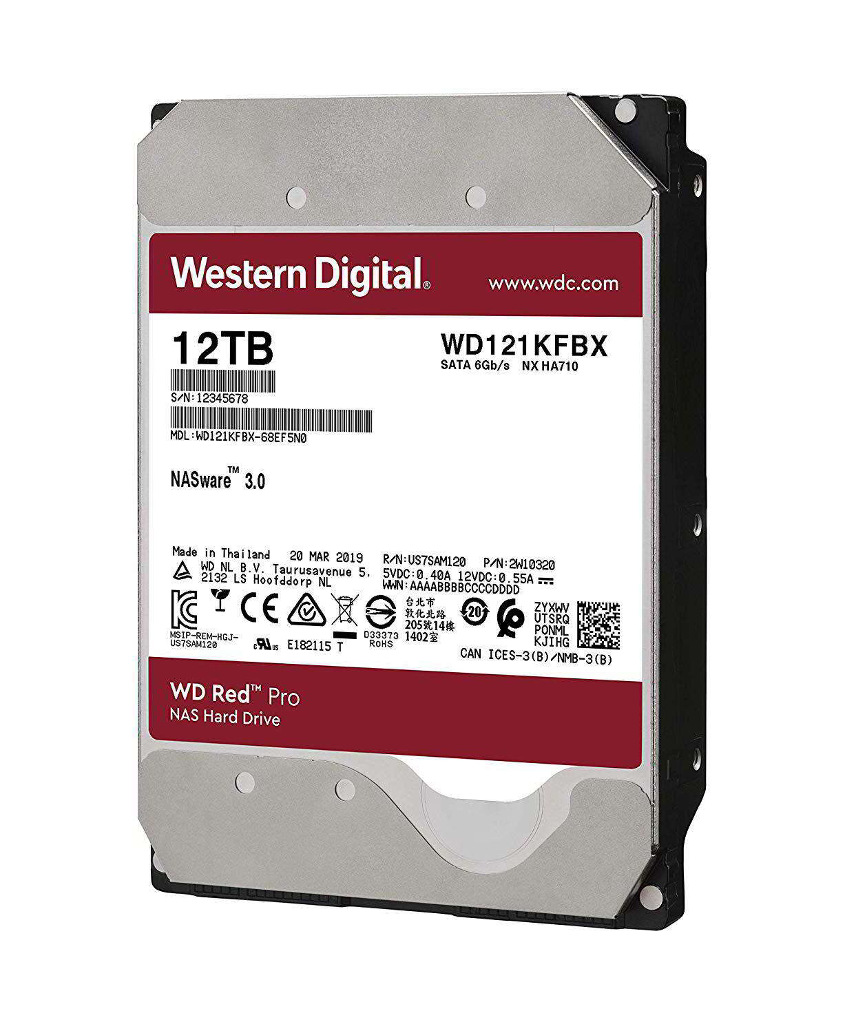 Western digital 12tb red pro sata3 3.5" nas hdd