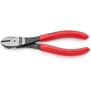 Knipex 74 01 160 erő-kímélő oldalcsípőfogó, piros markolat, fekete állkapocs - Knipex