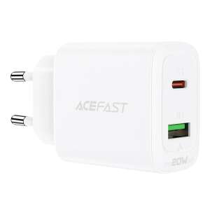 Încărcător de perete Acefast A25 20W USB-C și USB-A cu port dublu, alb - ACEFAST