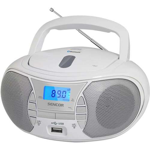 Sencor SPT 2700 WH Boombox, fehér rádió Bluetooth-tal, CD lejátszóval, USB-vel és FM tunerrel