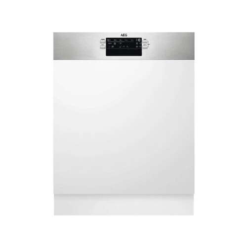 AEG FES5368XZM built-in dishwasher, front view, white