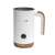 Concept NM4100 Nordic Milk Frother, white with wooden base, front view