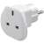UK to EU travel adapter, white, for plugging UK devices into EU sockets