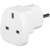 UK to EU travel adapter, white, for plugging UK devices into EU sockets