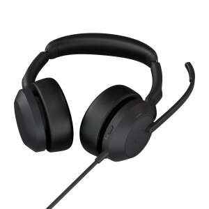 Jabra Evolve2 50 UC Stereo USB-A Wireless Headset in Black, angled view - Jabra Headphone