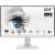 MSI MP243XWDE Pro 23.8 inch monitor, white, front view, full HD, 1920x1080 resolution, 75Hz refresh rate, built-in speakers, VESA mountable