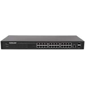 Intellinet 560917 Switch Gigabit Ethernet cu 24 de porturi, gestionat prin web, cu 2 porturi SFP, vedere din față - Intellinet Switch-uri