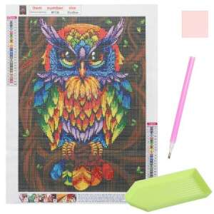 Gyémánt Festmény - Színes Bagoly - 30x40 cm
