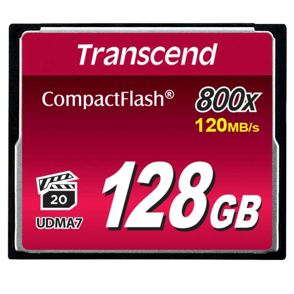 Transcend ts128gcf800 128gb, 800x, mlc nand, compact flash memóri...