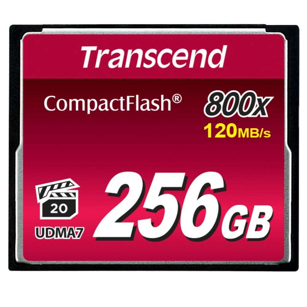 Transcend TS256GCF800 256GB, 800x, MLC NAND, Compact Flash memóri...