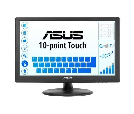 Asus vt168hr, 15.6", wxga, érintőképernyős, fekete, monitor