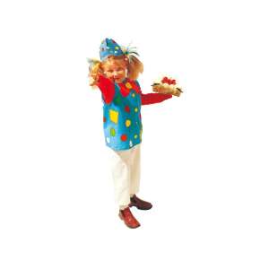 Clown costume for girls, 57 cm, colorful, polka dot, blue, red, yellow, green - Costume for Kid