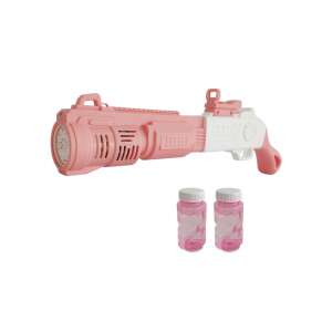 Pistol cu bule roz cu două sticle de soluție pentru bule - Bule de sapun
