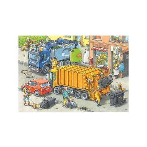 Puzzle Ravensburger 2x24 elementy, Śmieciarka, dla dzieci od 4 lat