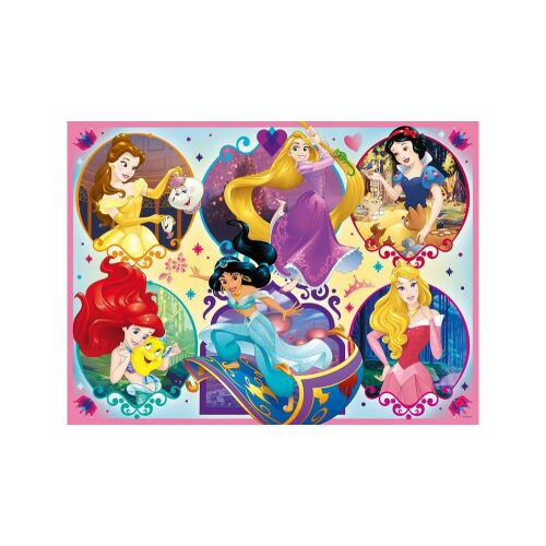 Ravensburger Disney Prinzessinnen XXL 100-teiliges Puzzle mit Belle, Rapunzel, Schneewittchen, Ariel, Jasmin und Aschenputtel