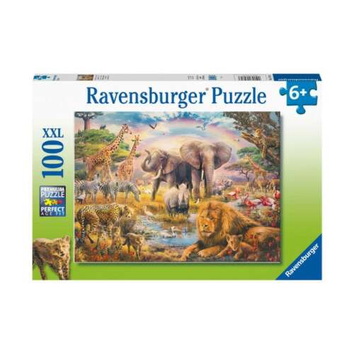 Puzzle Ravensburger 100 elementów dla dorosłych, afrykańskie zwierzęta sawanny, rozmiar XXL, idealne dopasowanie