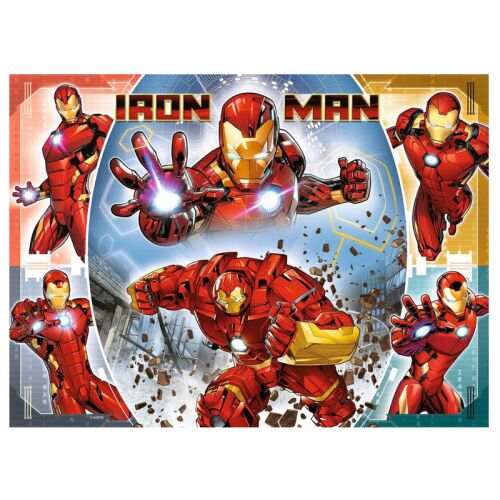 Puzzle Ravensburger Marvel Iron Man, 100 elementów XXL, kolaż postaci Iron Mana