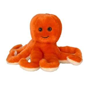 Pomarańczowa ośmiornica pluszowa, ECO S polip 18cm, 18cm wysokości, wykonana z materiałów pochodzących z recyklingu, miękka i przytulna, idealna dla dzieci - Nonbrand Plusz